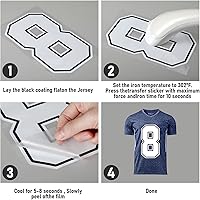 Vista 7 de 190 Piezas Letras Termoadhesivas Números Termoadhesivos Alfabetos Pegatinas de Tela Parches de Números de 8 Pulgadas y 3 Pulgadas Letras