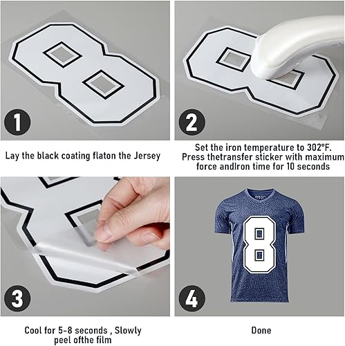 Miniatura 7 de 190 Piezas Letras Termoadhesivas Números Termoadhesivos Alfabetos Pegatinas de Tela Parches de Números de 8 Pulgadas y 3 Pulgadas Letras de