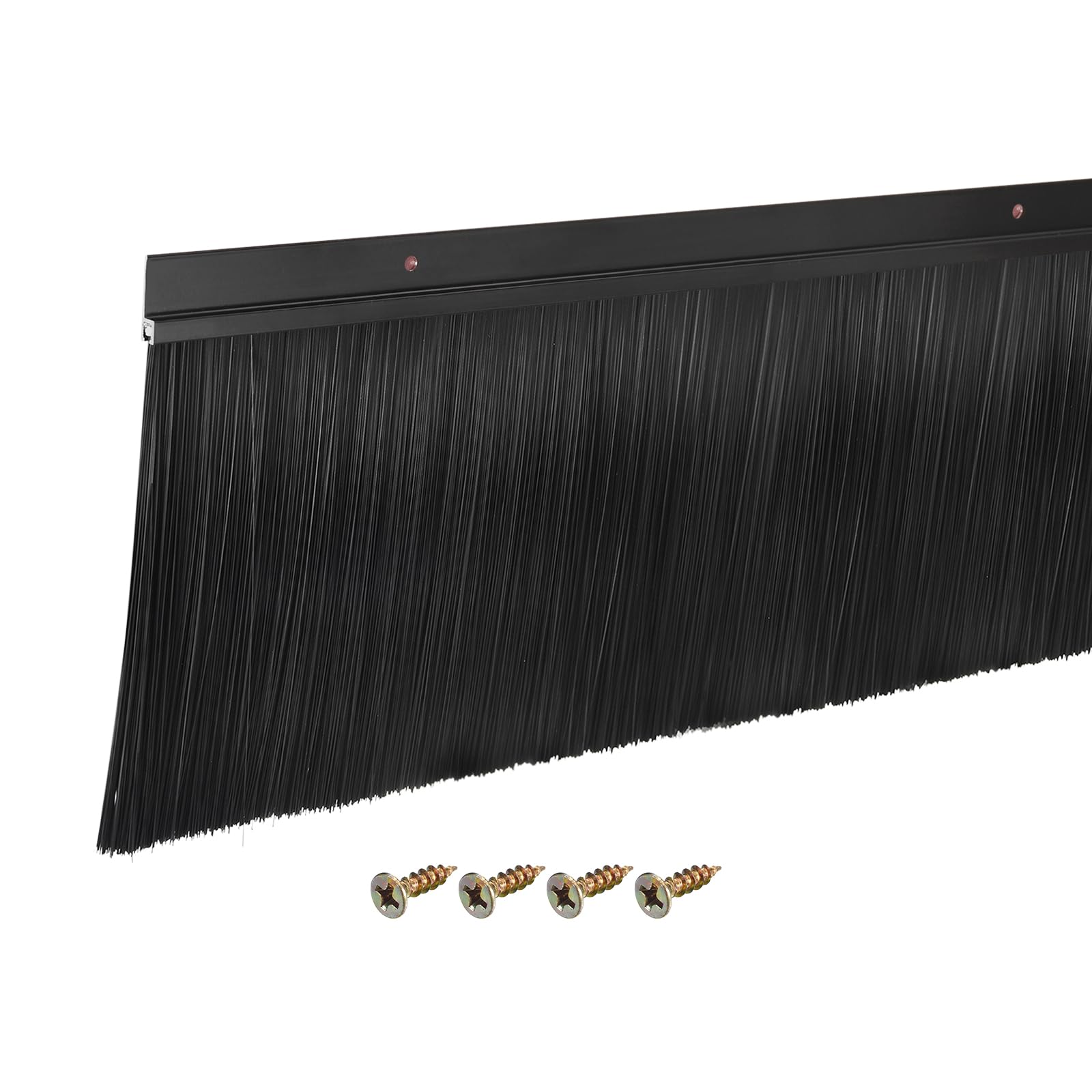 QUARKZMAN Brosse de Bas de Porte en Forme de H avec Base en Alliage D'Aluminium et Brosse en PP de 150 mm pour la Maison, l'Industrie (900 mm L, Noir)