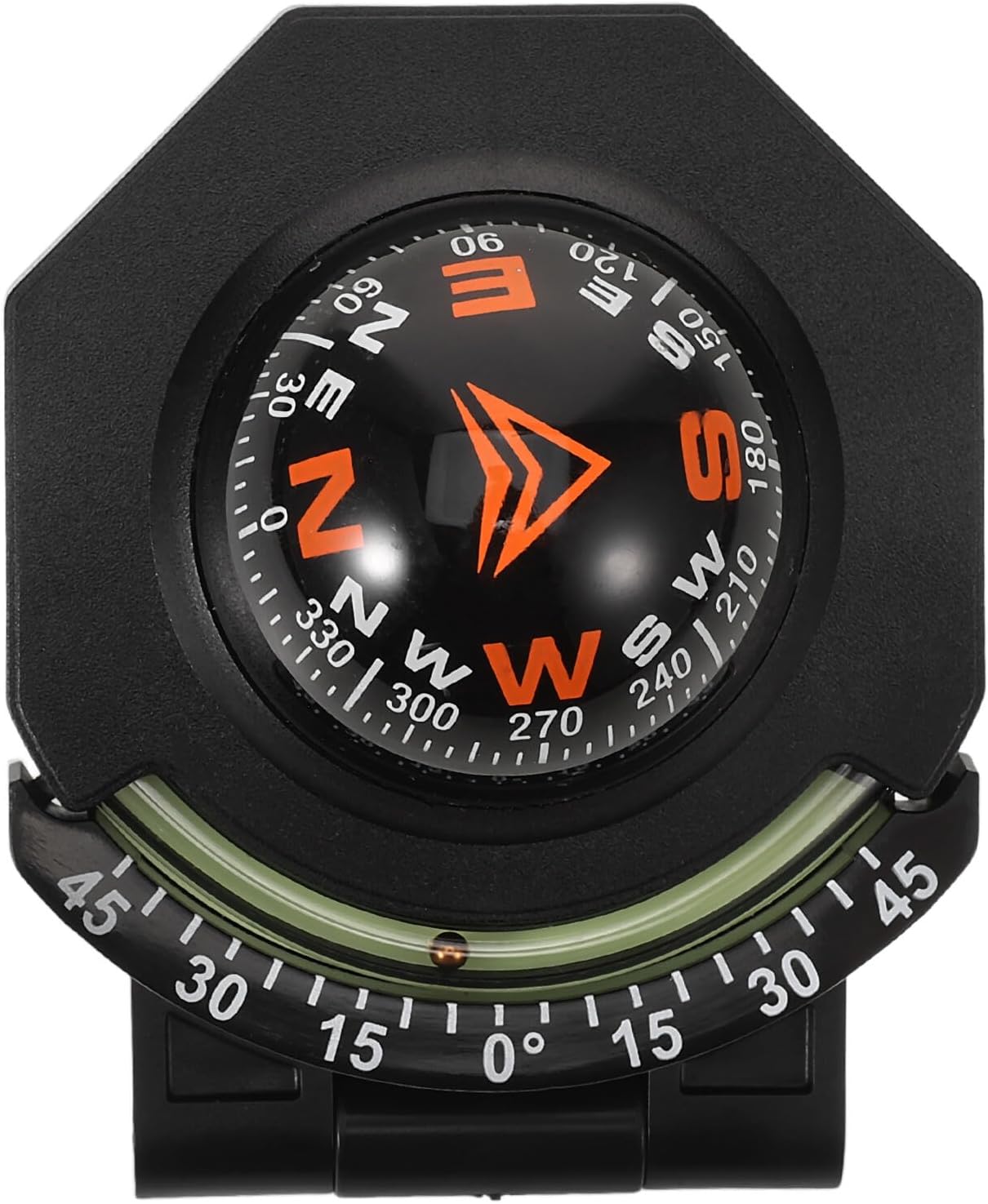 Car Dashboard Compass Ball with Incline Meter High-Precision Foldable Automotive Navigation Compass for Cars and Boats for Outdoor Driving and Marine Use