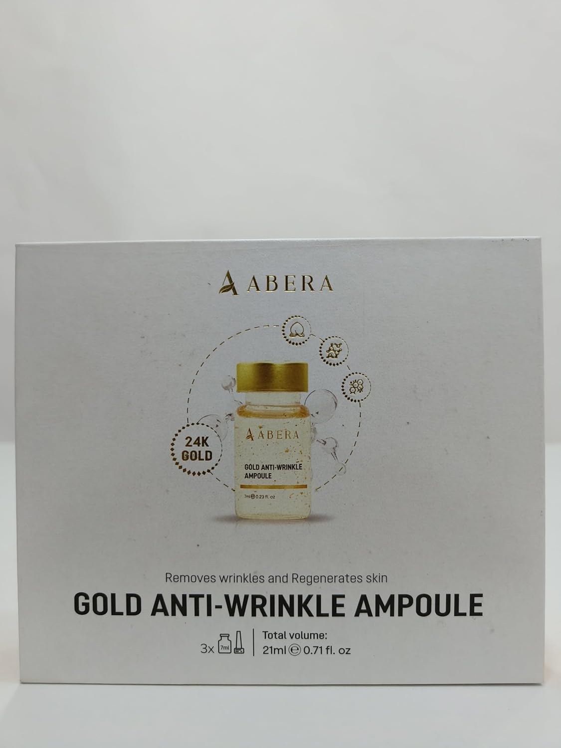 ABERA Gold Anti-Wrinkle Ampoule, Anti-Aging Serum For All Skin Type with Peach Extract and Hyaluronic Acid, Skin Firming & Firming Serum, Hydrating Serum (1 Ampoule) - Image 7