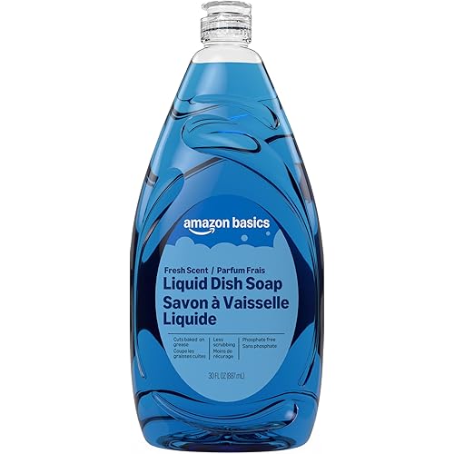 Amazon Basics Liquid Dish Soap, Fresh Scent, Grease-cutting Formula, 30 Fl Oz, Pack of 1