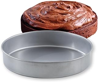 Tablecraft Round Cake Pan, Nonstick Silicone Glaze, Aluminized Steel Baking Mold for Cakes, Pies, and Pastries, Professional Bakeware for Home or Commercial Foodservice Kitchens, 10.5" Diameter