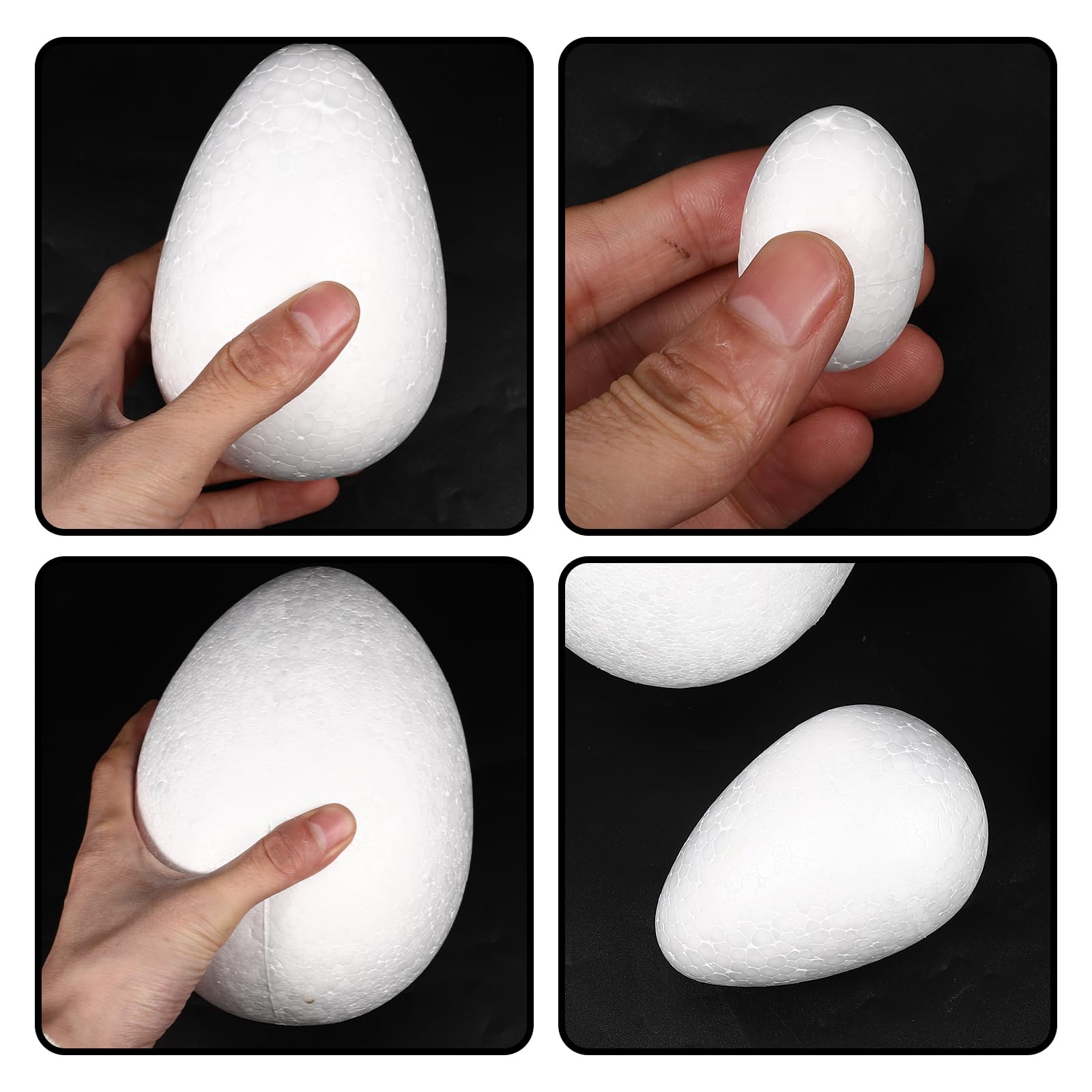 Angoily 50 Uova di Schiuma Uova di Polistirolo Bianche da 4 Cm per La Realizzazione di Lavoretti Pasquali Primaverili Progetto di Pittura di Uova di Pasqua Fai da Te