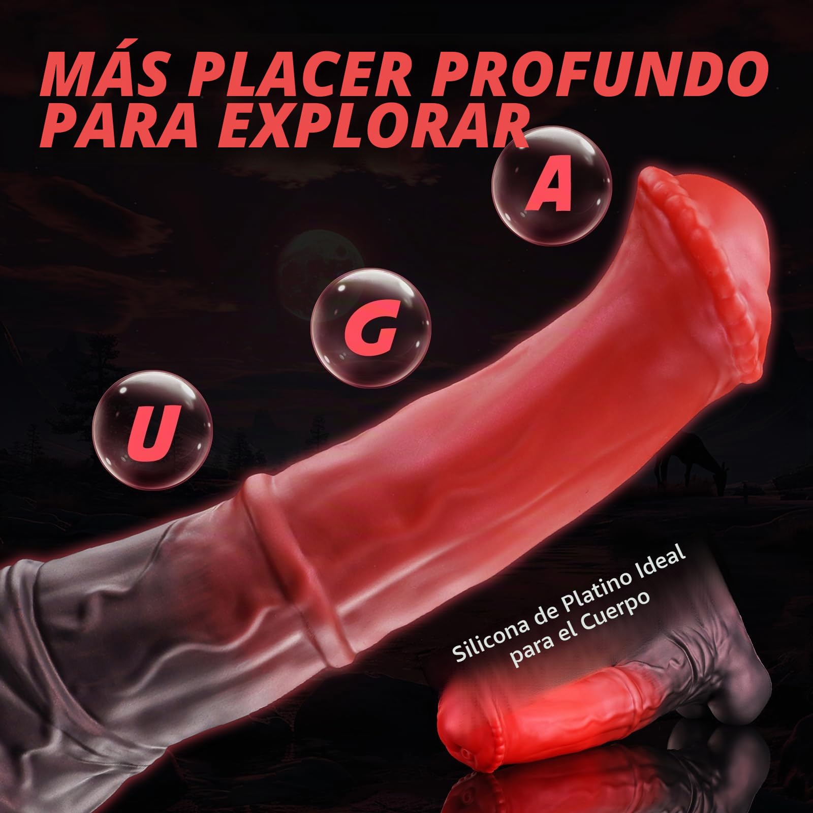 Nothosaur「CONOLA」Caballo Consolador Eyaculador Mujer Hombre con Ventosa, Fantasy Dildo Juguetes Sexuales Eróticos Parejas/Gay/Lesbiana, Tallas de Plug Anal a Enorme, Demonio Rojo, XXL (38 cm)