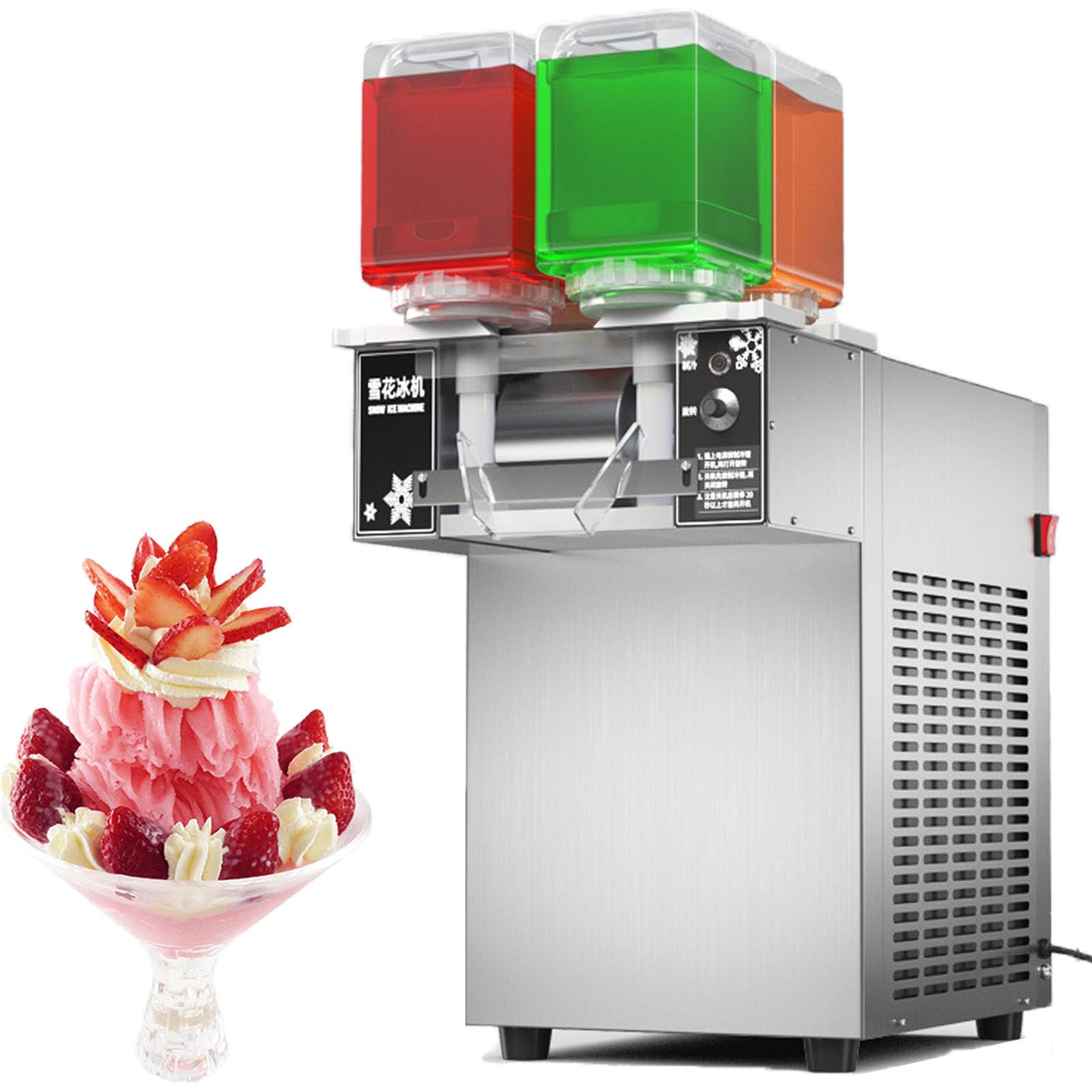 PtaTritious 750W/1200W Snowflake Ice Maker, 120/180kg Commercial Tabletop Electric Snowflake Crusher, Shaved Speed Adjustable Machine,Snow Cone Maker 1200W
