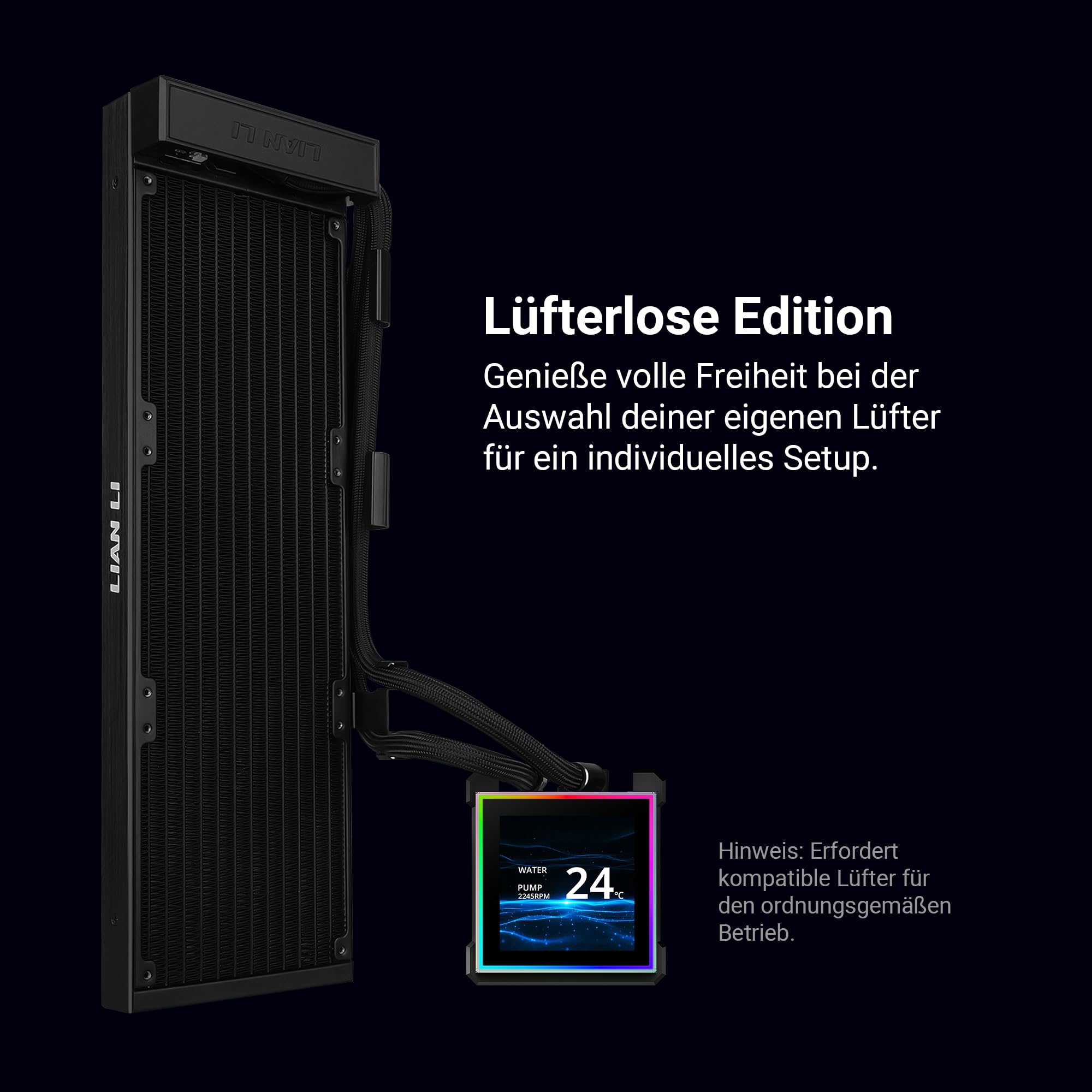 Lian Li Hydroshift Ii LcD-S 360n AiO-Wasserk?hlung Rgb LcD-Display - Ohne L?fter 360mm (g89.ghs2lcds36nb.00)