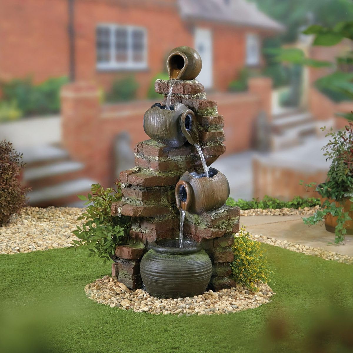 Flowing Jugs with Lights Traditional Water Feature - Without Protective Cover Kit and Tablets
