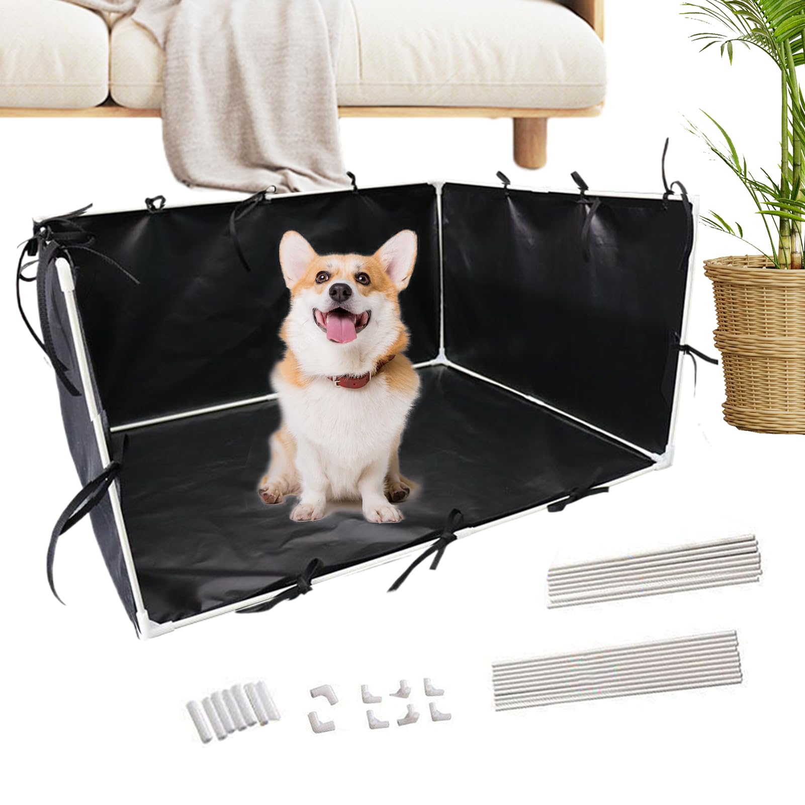 Tapis de Support pour Coussin – Plateau de Pot pour Chiot | Tapis de litière pour Chien avec Protection Anti-éclaboussures, Fonction de Protection du Sol Haute paroi – Aide à l'entraînement pour