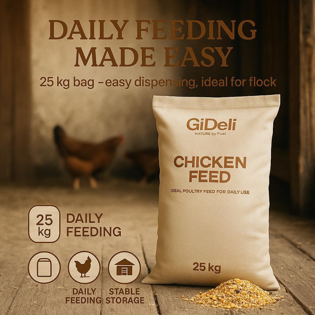 GiDeli Karma dla kur 15 kg – mąka niosek – karma dla kur – karma dla drobiu dla optymalnej wydajności i produkcji jaj – najlepsza akceptacja i wyjątkowo bogata w składniki odżywcze – bez inżynierii