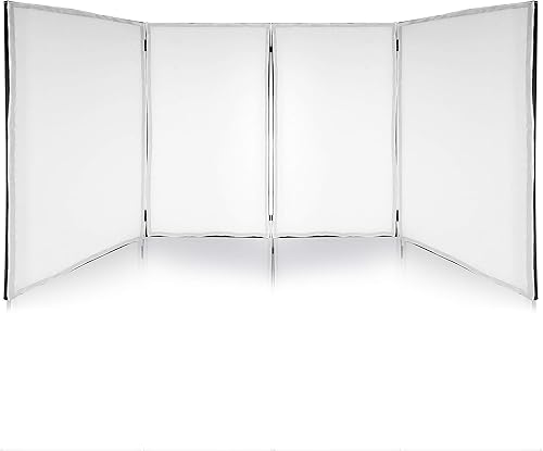Pyle Pantalla plegable para cabina de DJ, pantalla frontal de eventos, pantalla de proyector de luz de video, panel de estrujamiento con soporte de