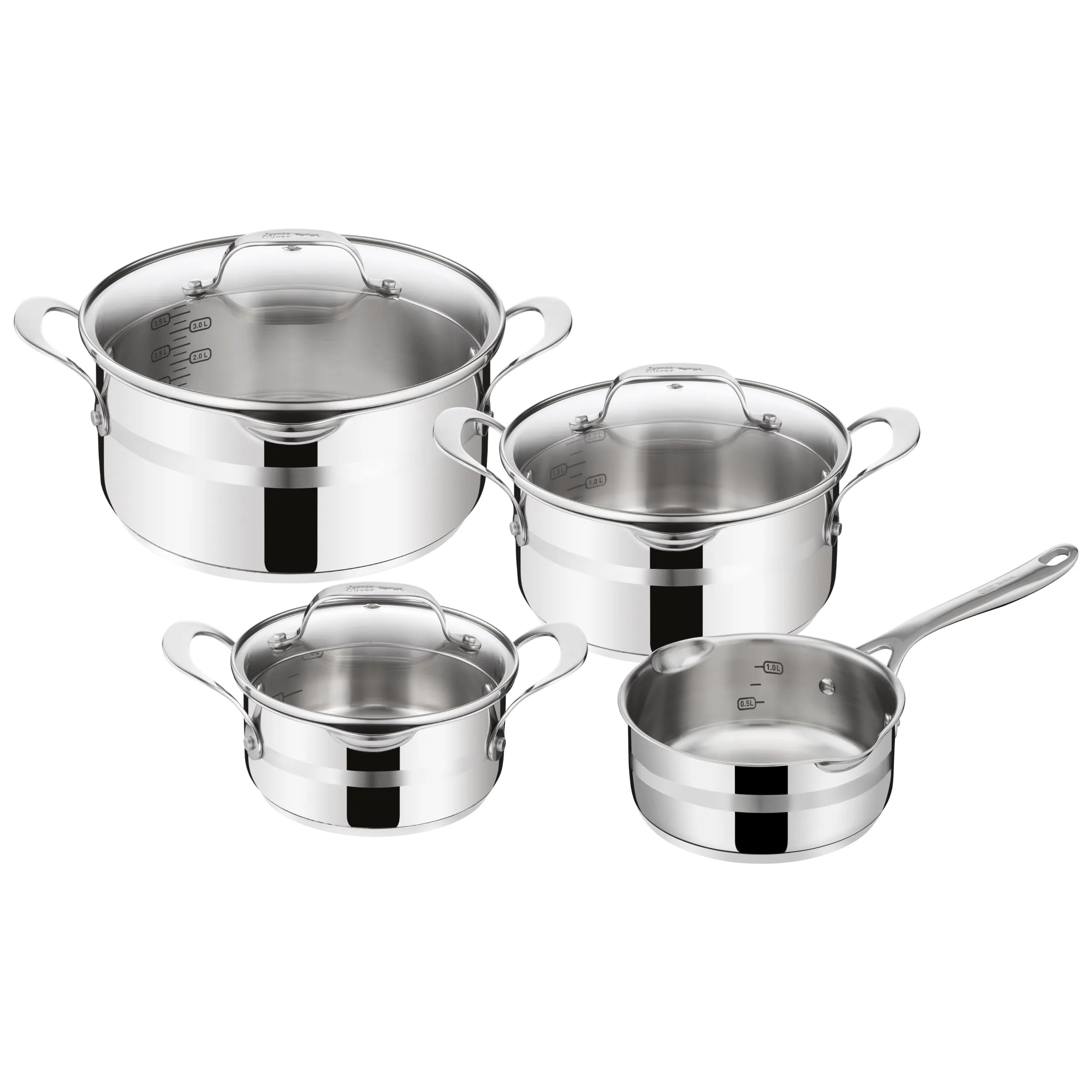 Batterie de cuisine Tefal Jamie Oliver Cook' Smart en acier inoxydable, lot de 7 pièces