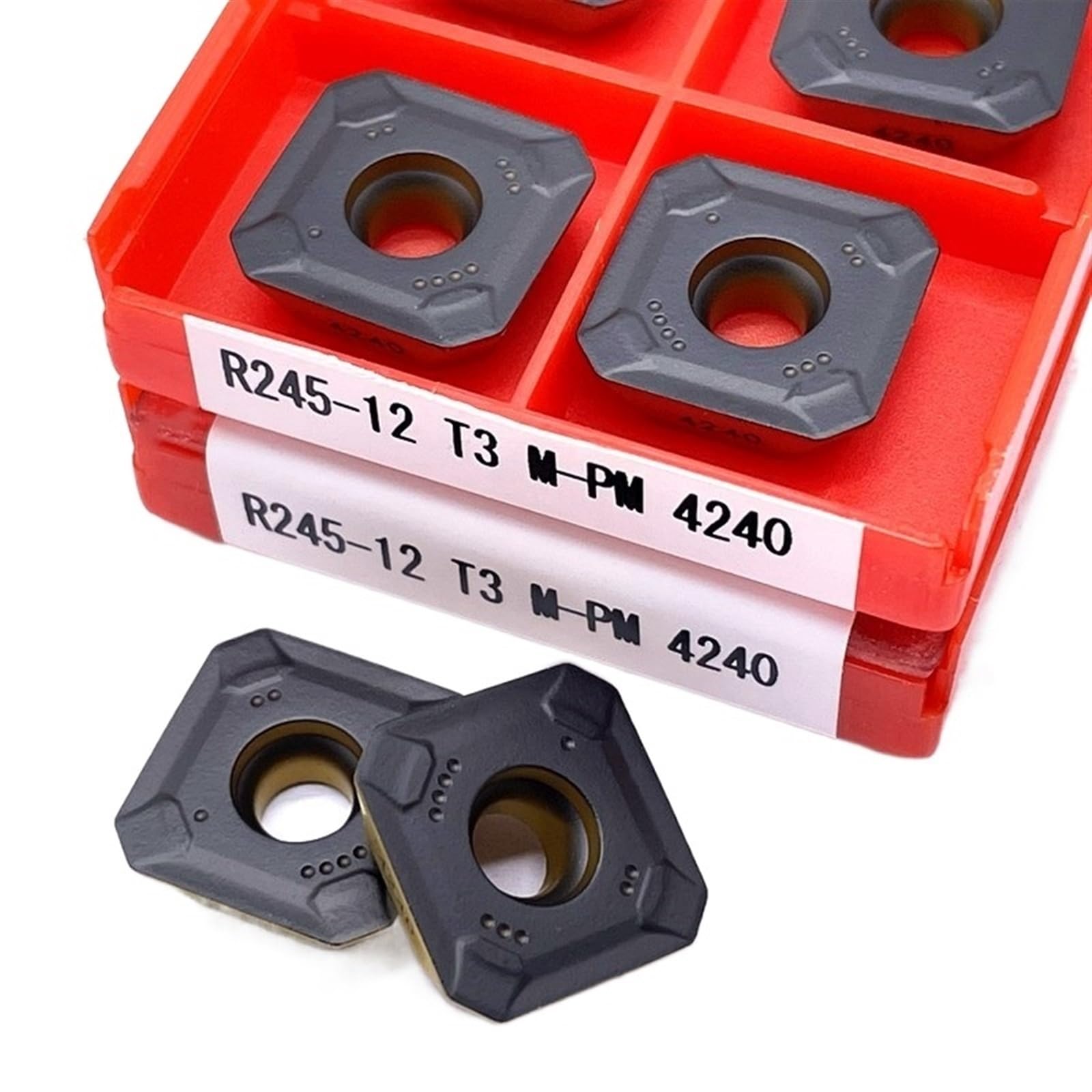 AALLYN Indexable Carbide Lathe Tool 10pcs R245-12T3 PM 4240 Carbide Internal Turning Tool CNC Lathe Cutting Tool