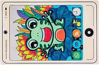 Comprar Hitburu Juego de Rompecabezas de Madera para niños, Juguete de Rompecabezas para niños - Divertido Rompecabezas 2D de Madera para Mesa,Juego de Rompecabezas con diseño de Formas de teléfono móvil de