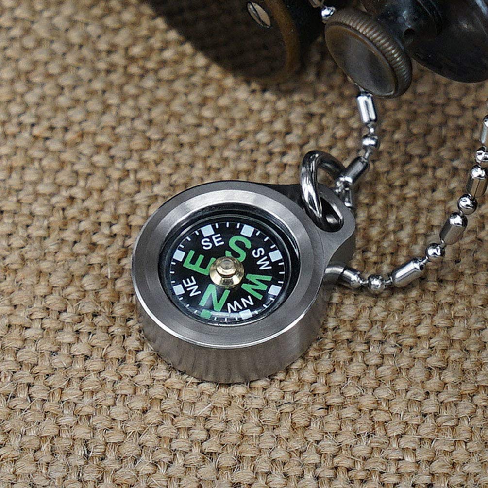 Mini bussola, design luminoso, strumenti for la navigazione all'aperto for campeggio, escursioni e altre attività all'aperto resistenti (Color : Silver)