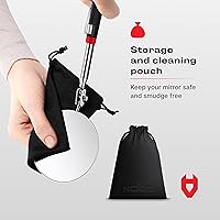 Vista 8 de NoCry Espejo de inspección telescópico de servicio pesado — Espejo redondo de 3.23 pulgadas en un palo; bolsa de almacenamiento 2 en 1; espejo