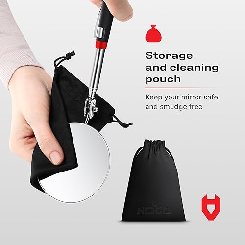 Vista 43 de NoCry Premium Agarrador flexible de 36”, herramienta magnética de recolección con fuerza de tracción de 16 lb y espejo telescópico para inspección