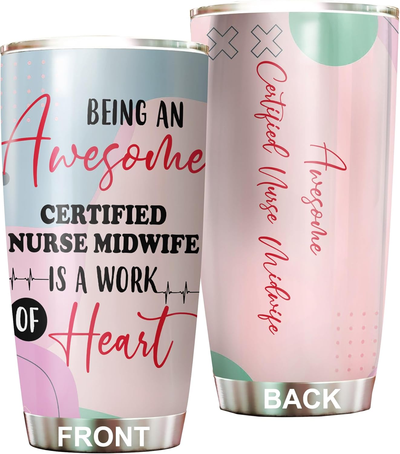 Awesome Certified Nurse Midwife Tumbler Stainless Steel 20oz, Funny Certified Nurse Midwife Gifts Bulk For Birthday Christmas, Office Gifts For Men Women Work Friend Coworker Driking Coffee Cup