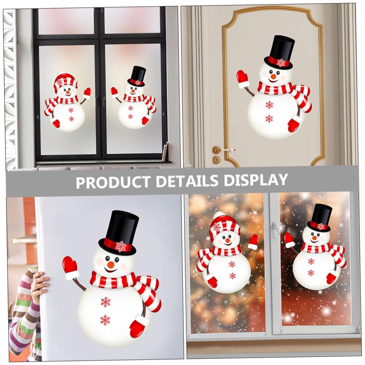 TOPBATHY 4 Set Di Adorabili Adesivi Decorativi Natalizi Per Finestre in Pvc Facili Da Applicare Per Decorazioni Domestiche E Centri Commerciali 2 Fogli * 4