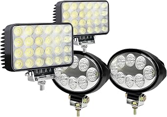 2PACK Led Work Light Pod,JASLITE 12/24V DC 72W/24W LED Light Bar Heavy Duty Offroad Floodlight Back Up Led Light Waterproof for Truck Tractor Agriculture Vehicles ATV SUV UTV