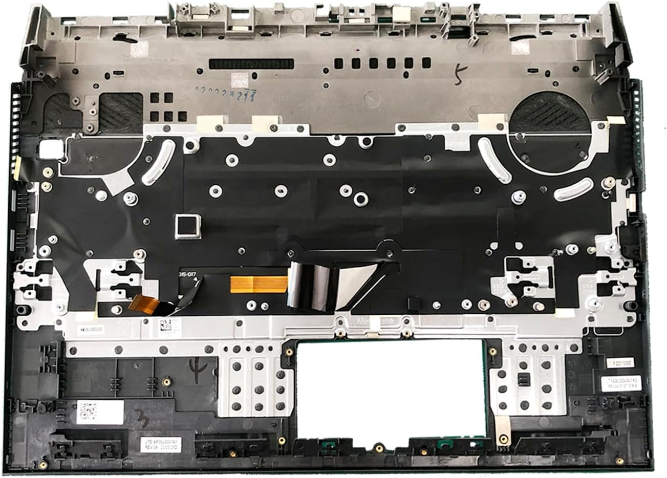 Replacement Laptop Palmrest for Dell G15 5510 5511 5515 Upper Case Cover with Colorful Backlit Keyboard 04R6Y3 4R6Y3 0NYJ0D NYJ0D (Black)