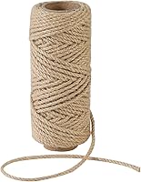 Vista 14 de Cordel de yute natural negro de 0.197 in y 100 pies, para regalo de manualidades, proyectos de manualidades, envoltura, agrupación, embalaje, cordel