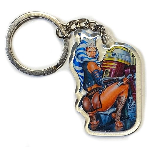 "Acrylic Keychain" Sexy Cosplay Pinup Girl Fan Art Accessories Merch Comics (Ahsoka)