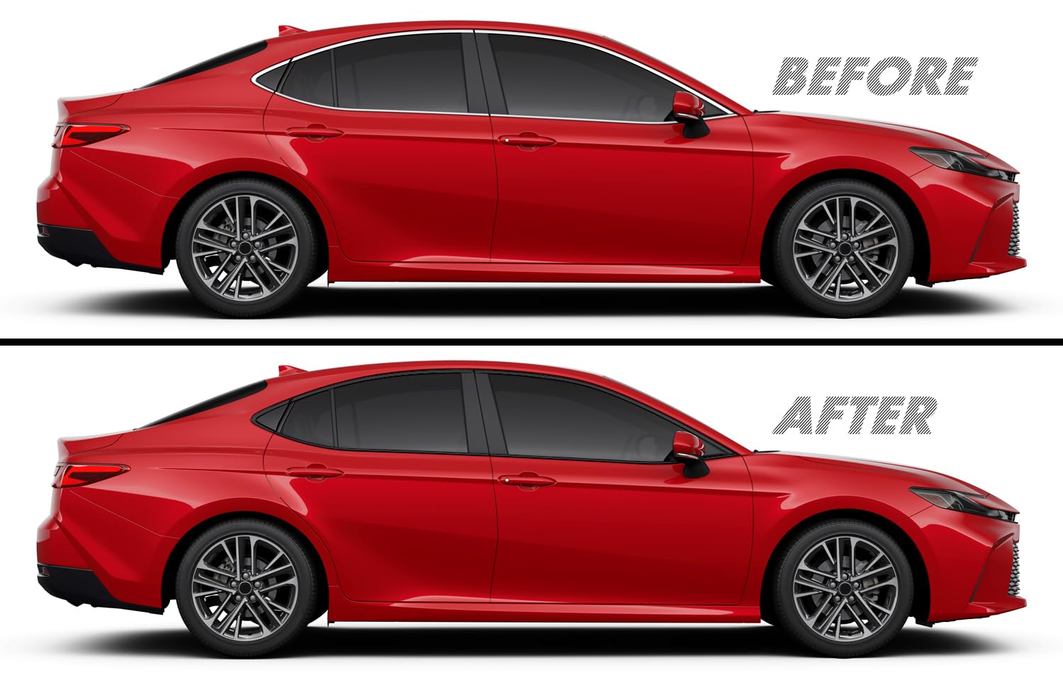 Toyota Camry Chrome Delete Kit - Carbon Fiber Vinyl Window Trim Overlay 2018-2023