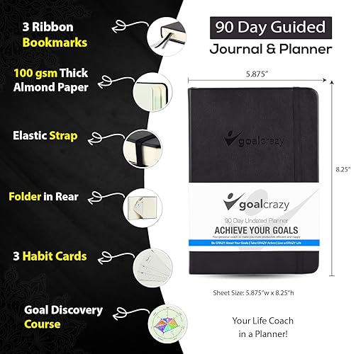 Miniatura 2 de Agenda sin fecha, diario guiado de 90 días, organización semanal, seguimiento de hábitos de productividad, de inspiración, establecimiento de vida,