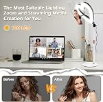 Heart Shaped Desk Ring Light, 10" RGB LED Video Light for Streaming YouTube TikTok Makeup Video Calls, with Phone Holder & 26" Adjustable Stand