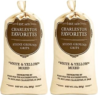 Charleston Favorites Stone Ground Grits – 2 Pack Mixed – Authentic Southern Grits, Non-GMO Corn, Handcrafted (Mixed)