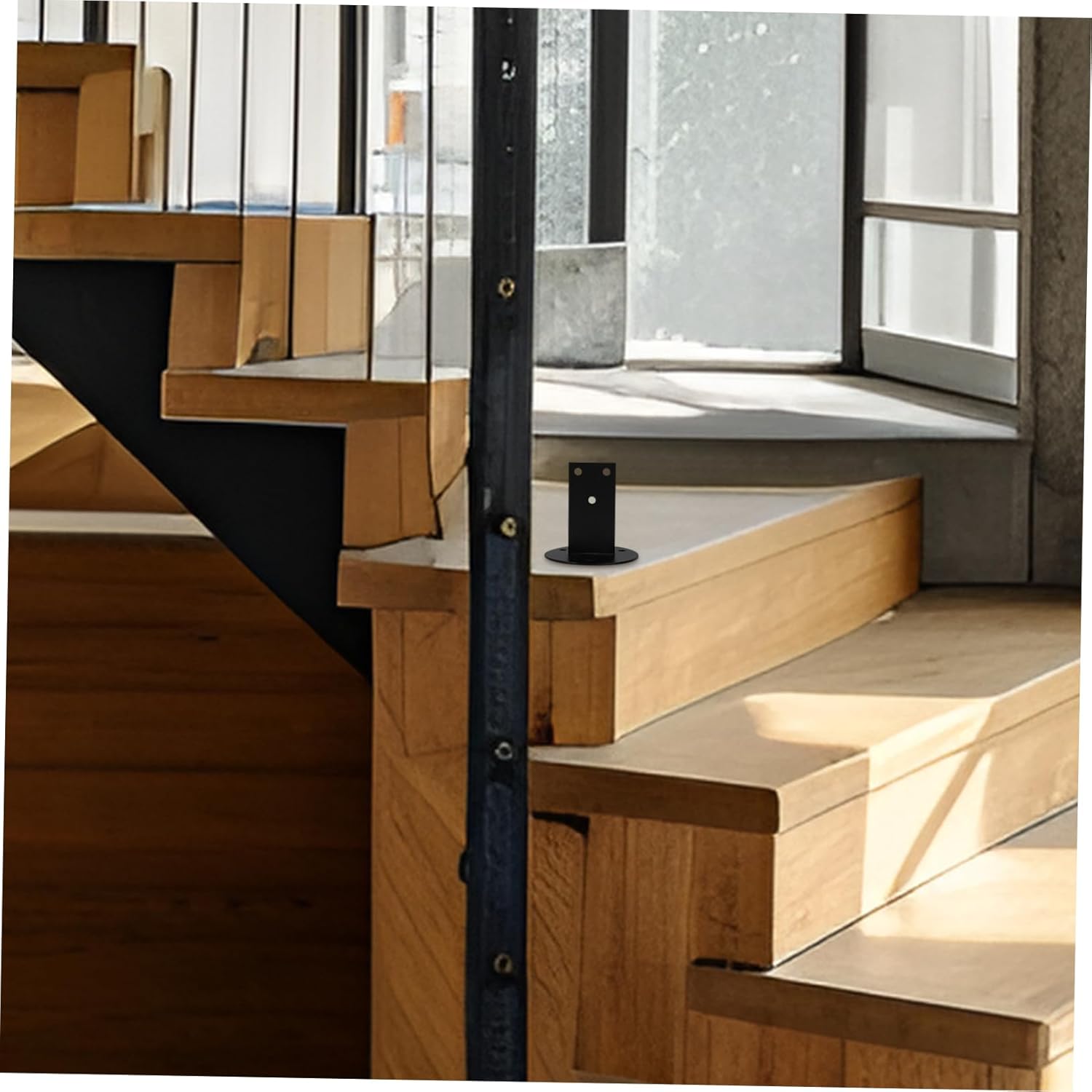 Mipcase 6pcs Heavy Duty Stair Railing Brackets for Handrails Secure Support Hardware for Indoor and Outdoor Stairs Finish Easy to Install