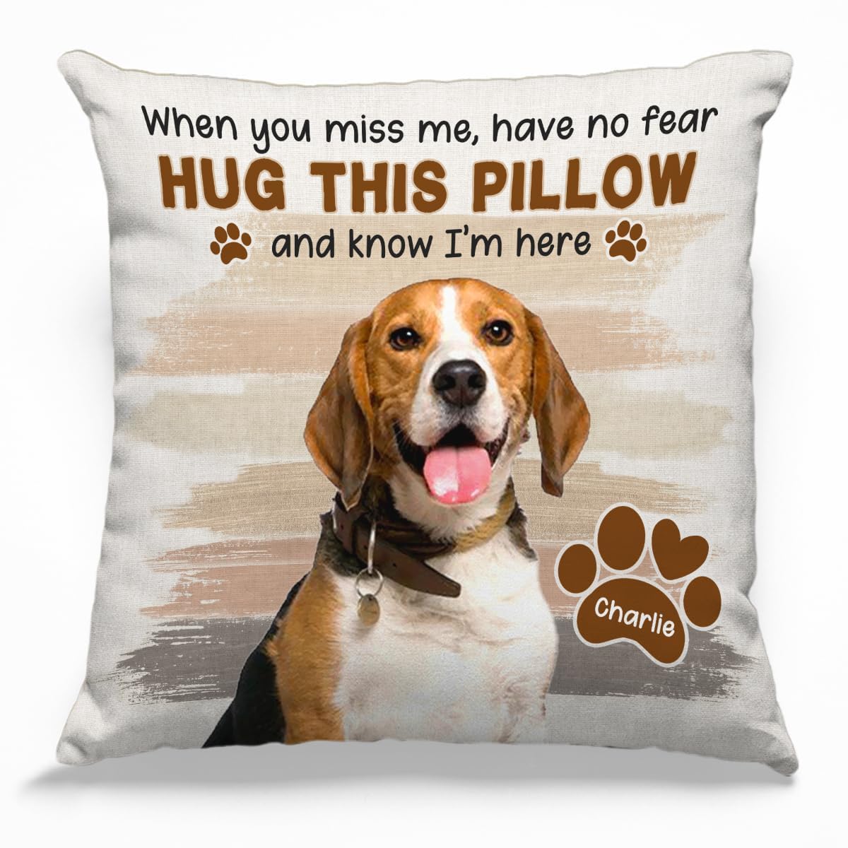Glad GuaPersonalized Pillows (Insert Included) - Hug the Pillow & Know I'm Here - Remembered Dog Memorial Pillow