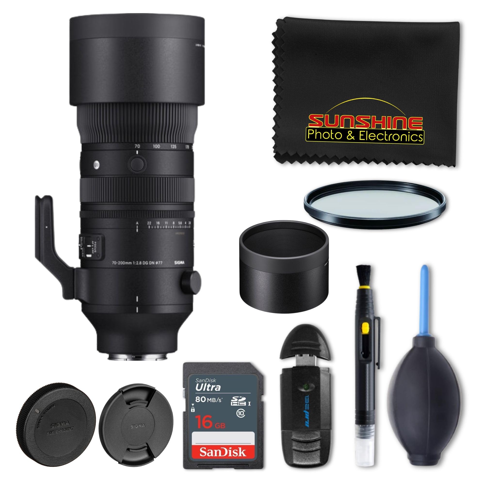 Sigma 70-200mm f2.8 DG DN OS Sports Lens for Sony E with Sunshine