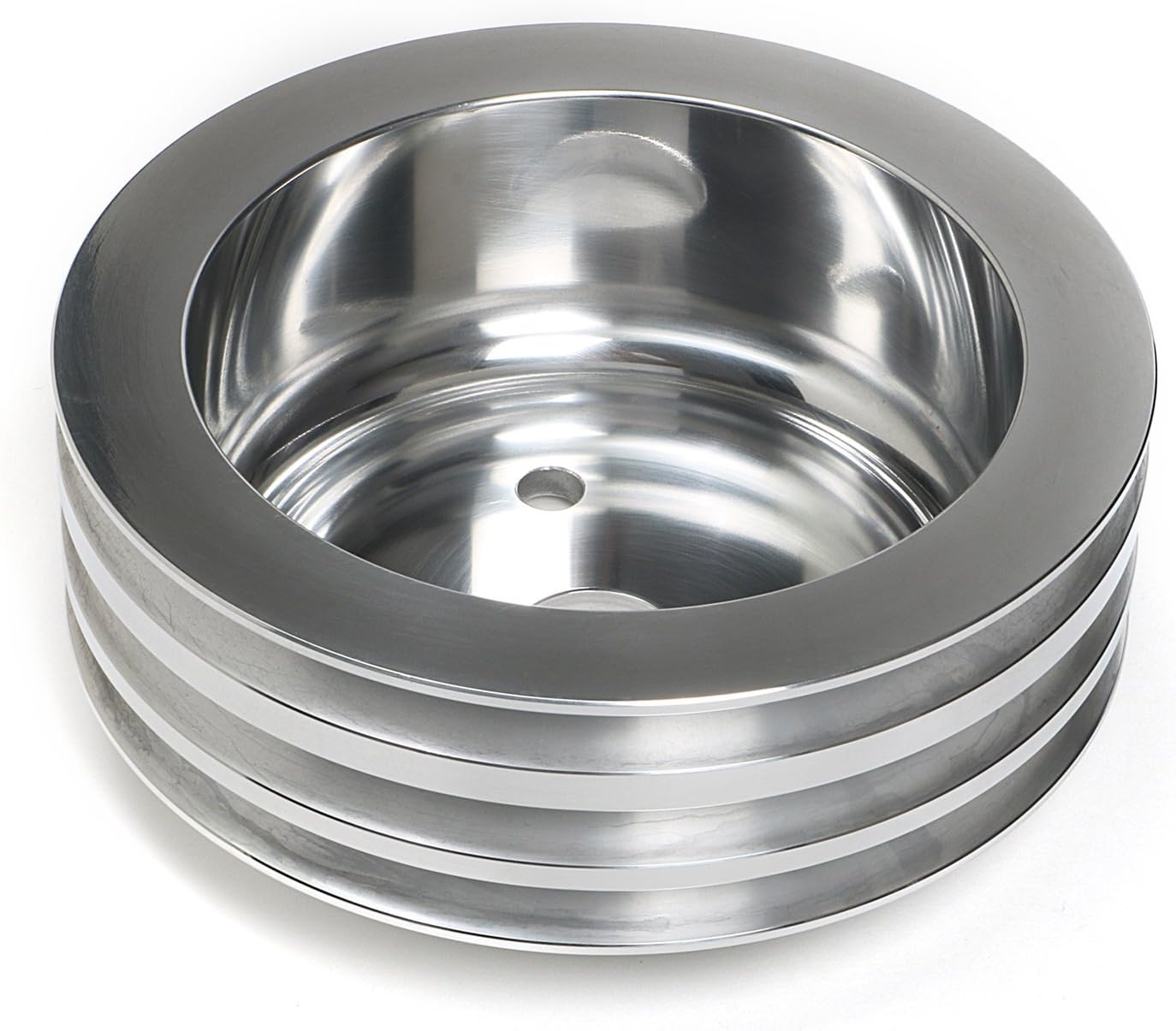 Trans-Dapt 6058 Polished Aluminum 3-Groove Crankshaft Pulley