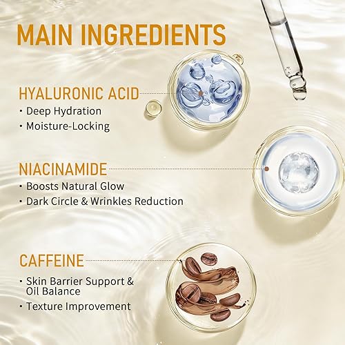Miniatura 2 de Advanced Face Serum Set de 3 piezas Solución de cafeína al 5% + niacinamida + sueros de ácido hialurónico Suero antienvejecimiento que reduce las