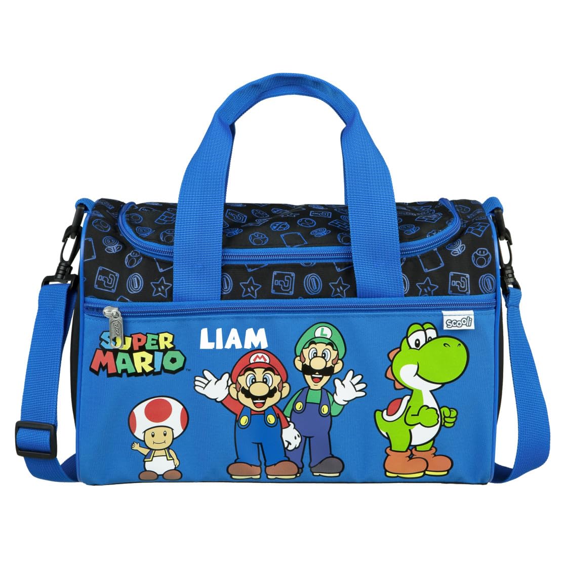 Undercover Sporttasche Kinder Super Mario - Personalisiert mit Namen - Kleine Reisetasche Weekender Bag Jungen