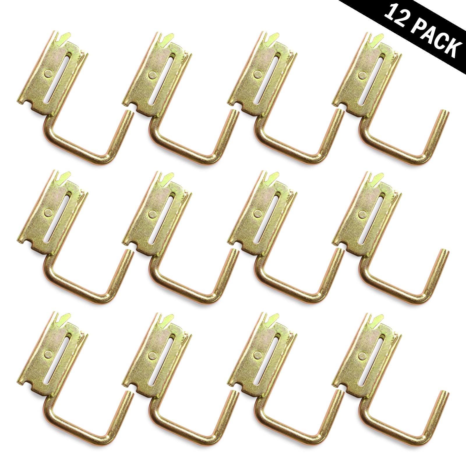 ENJ 12 Pack E Track J Hook E Track Accessories for Enclosed Trailer,Workshop & Garage,Maximum Load 1200 Pounds