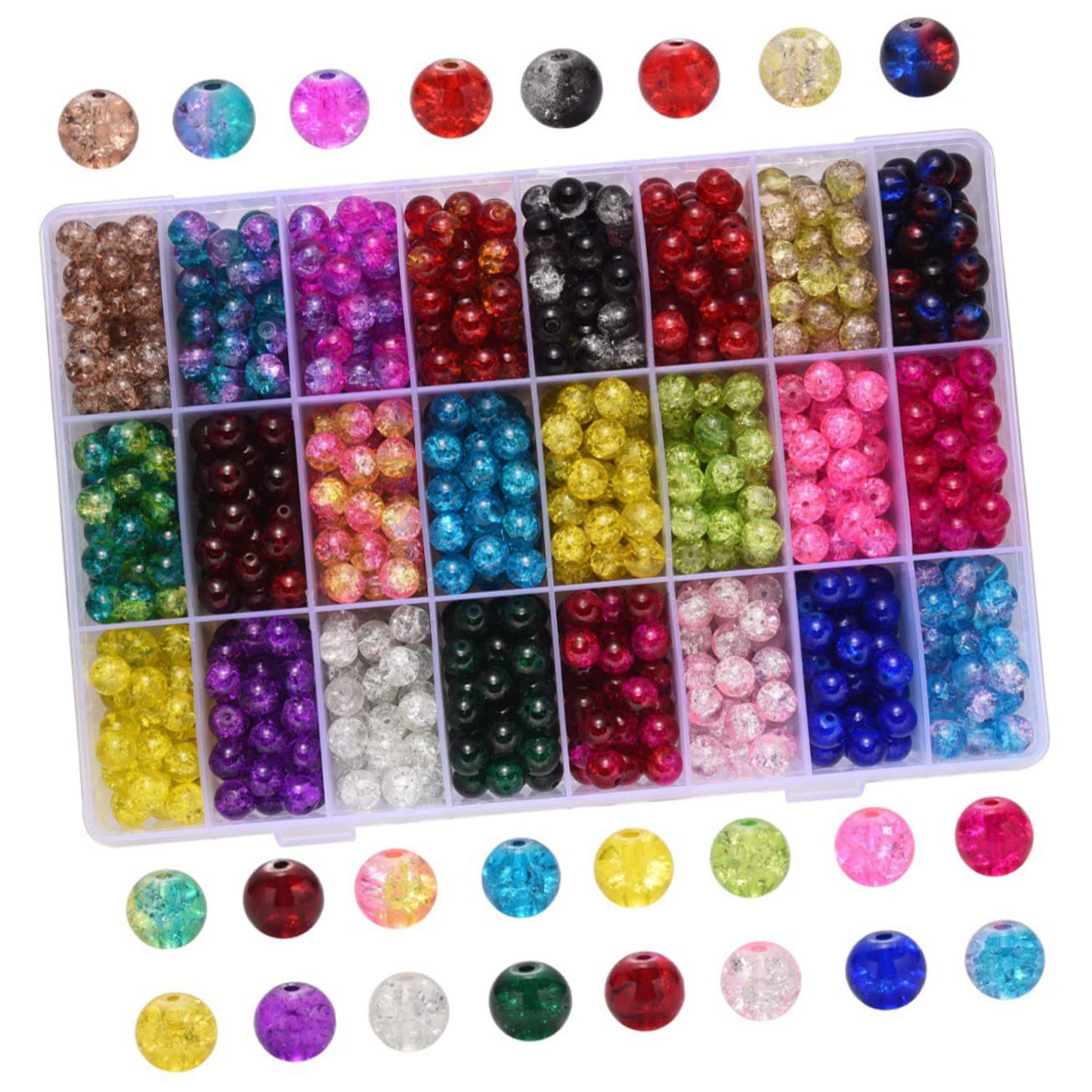 Boîte de perles de verre gain de place pour fabrication bracelets sans désordre