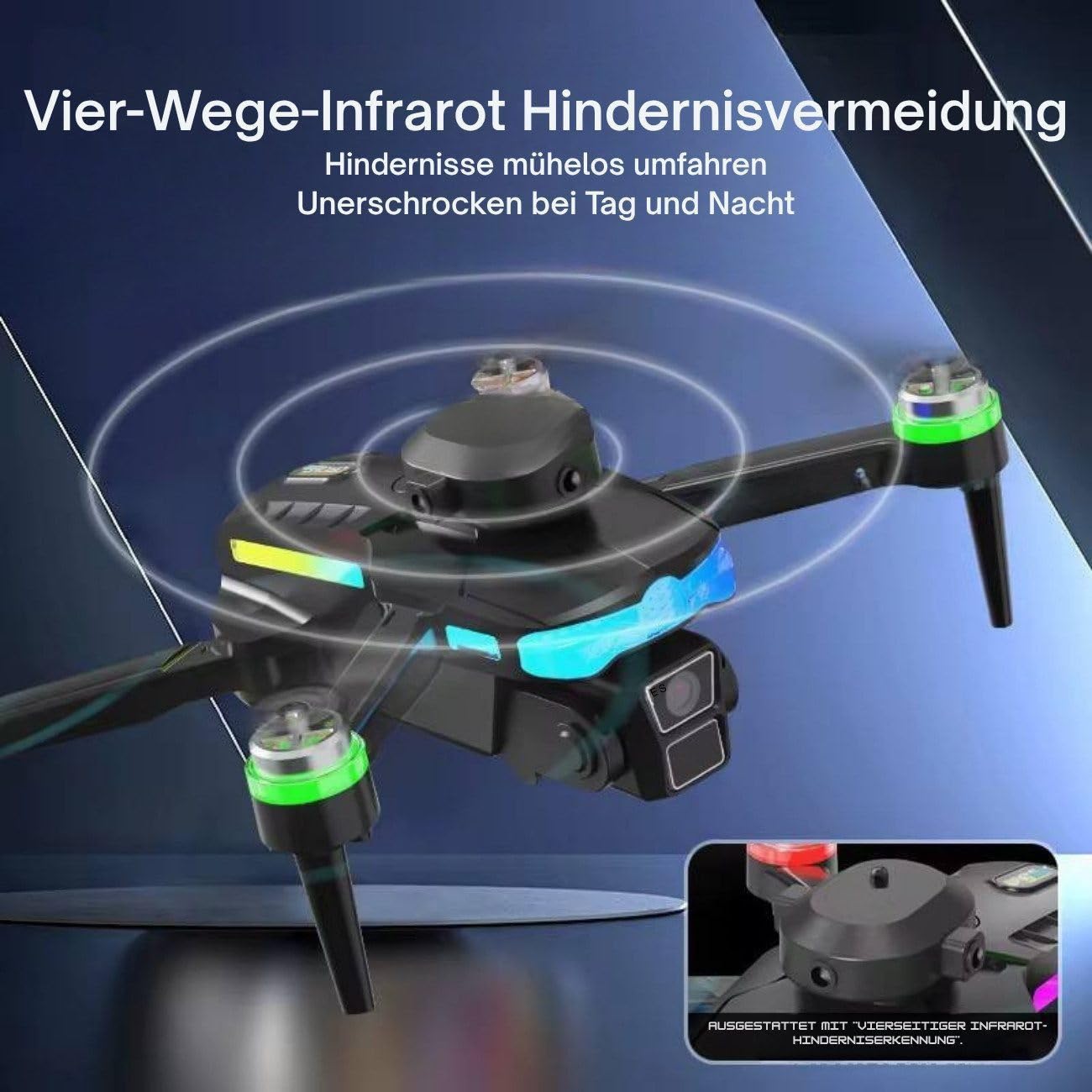F177 Faltbare Drohne mit Kamera 1080P Full HD, 4,3'' Live-Display Controller, Elektrisch Neigbare 90° Kamera, Hinderniserkennung, Höhenhaltung, App & Fernsteuerung, RC Quadrocopter für