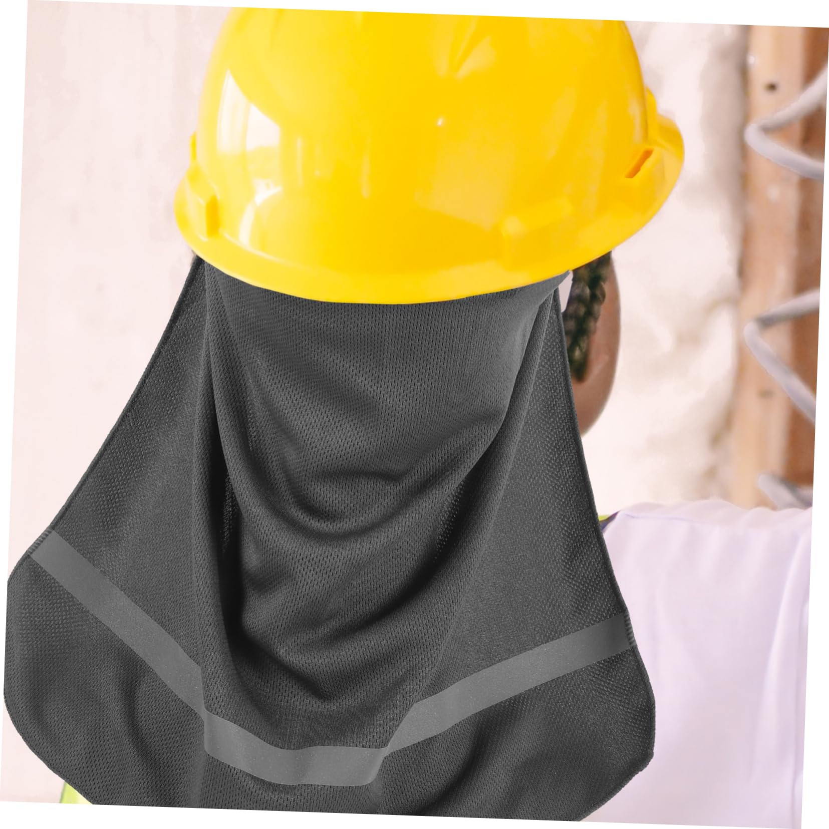 Mikikit Schutzhelm Visier Mit Reflektierendem Streifen Kühlender Hut Nackenschutz Outdoor Aktivitäten Kappe Hutfutter Hutclip Trucker Krempe Maske Schutzhelm