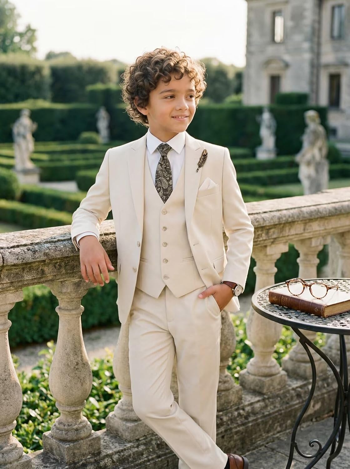 Netsky Boys Suit 3 Piece Suits for Boy Slim Fit Formal Peak Lapel Jacket Vest Pants Wedding Prom Communion