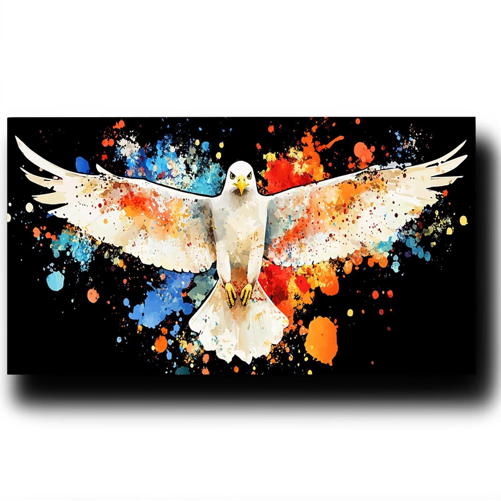 DIY Malen nach Zahlen Erwachsene Habicht Malen nach Zahlen ab 7 jahre Mädchen Farbe Kreativ set für Erwachsene mit Leinwand Acrylfarben set und Pinsel,Bastelset zum Bemalen für Wanddeko 80X160cm 7-2-2