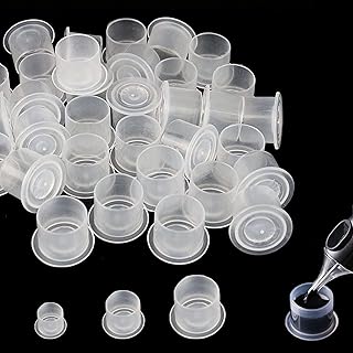 Tattoo Ink Caps-Yuelong 500pcs Mixed Sizes Tattoo Ink Cups With Base White #11 Small #14 Medium #17 Large Pigment Caps Microblading Ink Cups for Tattoo ink Tattoo Supplies Tattoo Kits