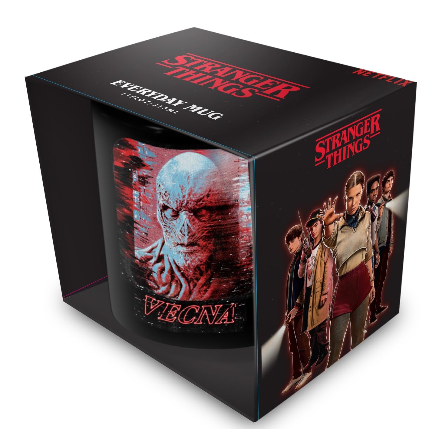 Stranger Things (Vecna Black Mug, 315ml / 11oz Ceramic Cup, Official Netflix Licensed Merchandise, Premium Drinkware Gift for Fans & Collectors