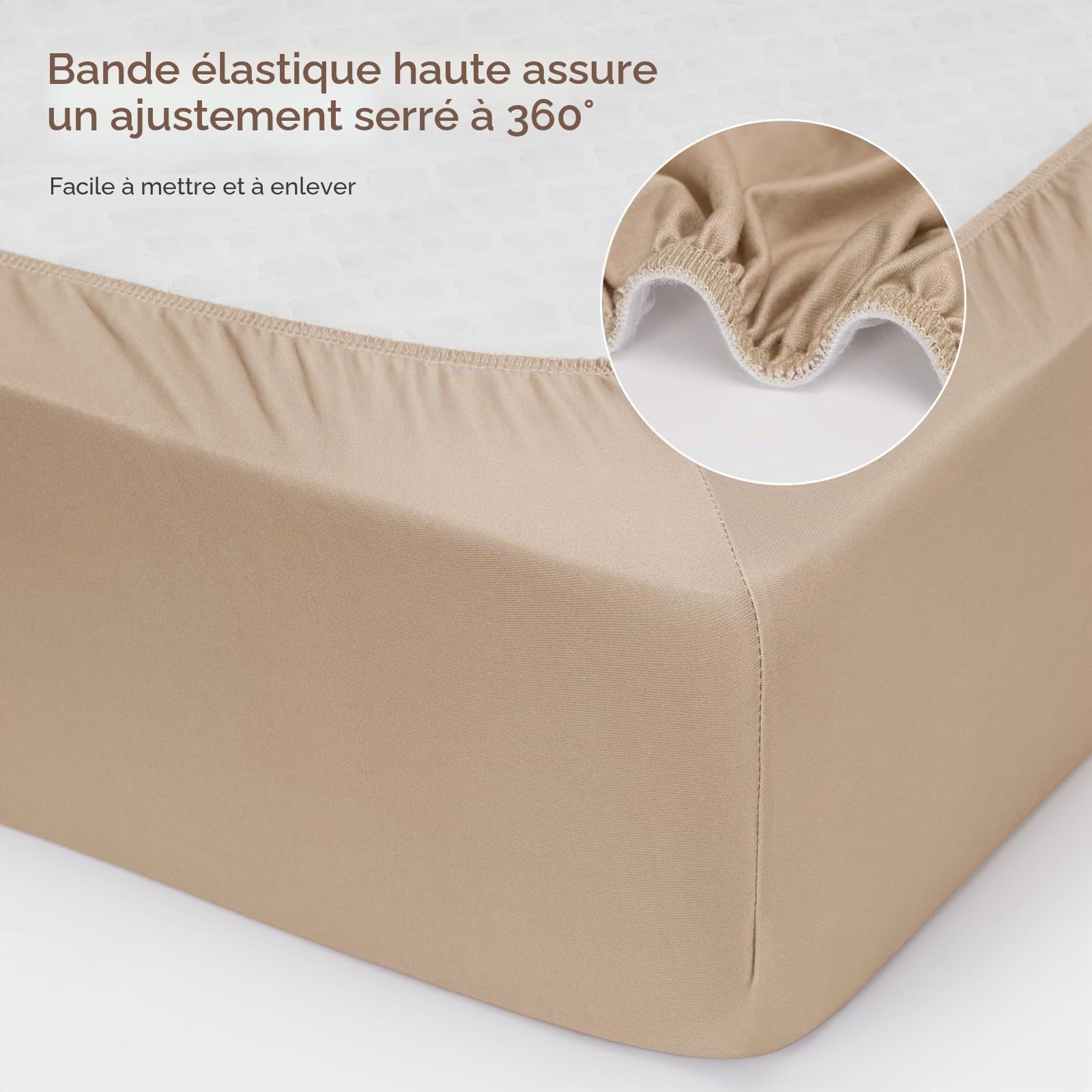 Drap Housse 60x120 Lit Bébé – Lot de 3 Drap Housse Bébé en Microfibre Respirante Drap Lit Bébé Ajustable avec Élastique 360° pour Lit et Berceau Ballon Brun