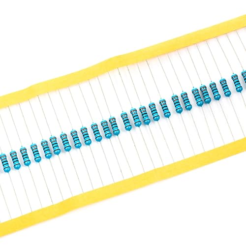 Vista 282 de Chanzon 100pcs 1/2W (0.5W) 100 Ohmios Resistencia fija de película metálica Ohmios 0.01 ±1% Tolerancia 100R MF Resistencias de orificio pasante