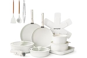 SENSARTE Detachable Handles Granite Pots and Pans Set