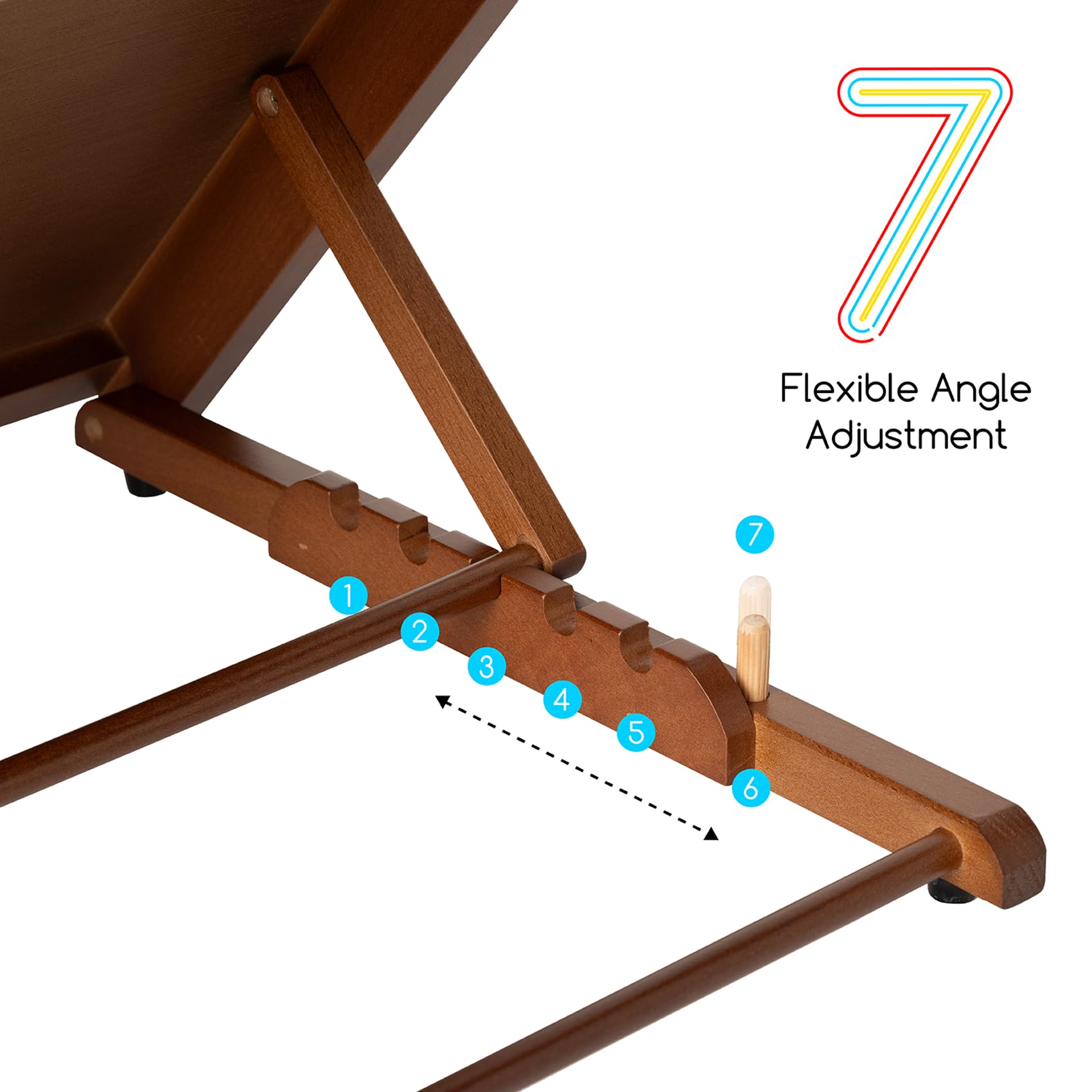 MEEDEN Pro - Cavalletto da Tavolo A3 Con Clip per Pagina, 2 in 1 per Pittura e Lettura, Regolabile in 7 Posizioni Con Elastici in Gomma, Supporto