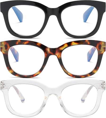 50% off deal for Oversized Reading Glasses for Women,3 Pack Blue Light Blocking Computer Spring hinge Readers on Amazon